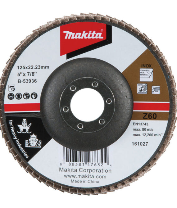 Disque à lamelles MAKITA B-53936 &lsquo;Z&rsquo; 125/22,23 Grain 60