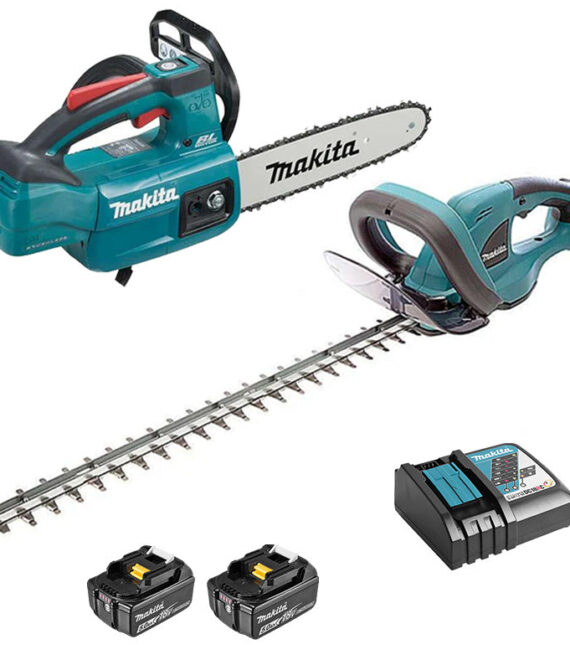 DLXRT02 MAKITA 2 outils Jardin 18V LXT (DUC254Z + DUH523Z + 2 x 5Ah + DC18RC)