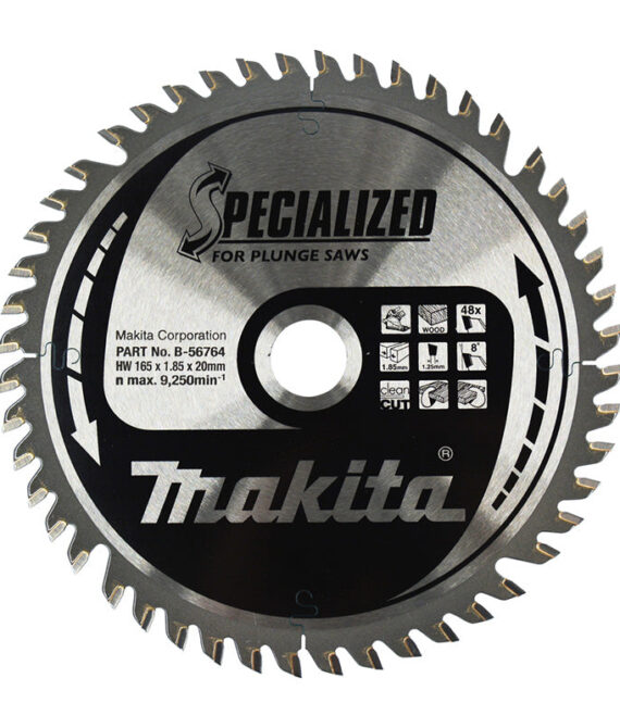 Lame pour scie circulaire “Specialized” TCT MAKITA B-56764 165x20mm, 48 dents