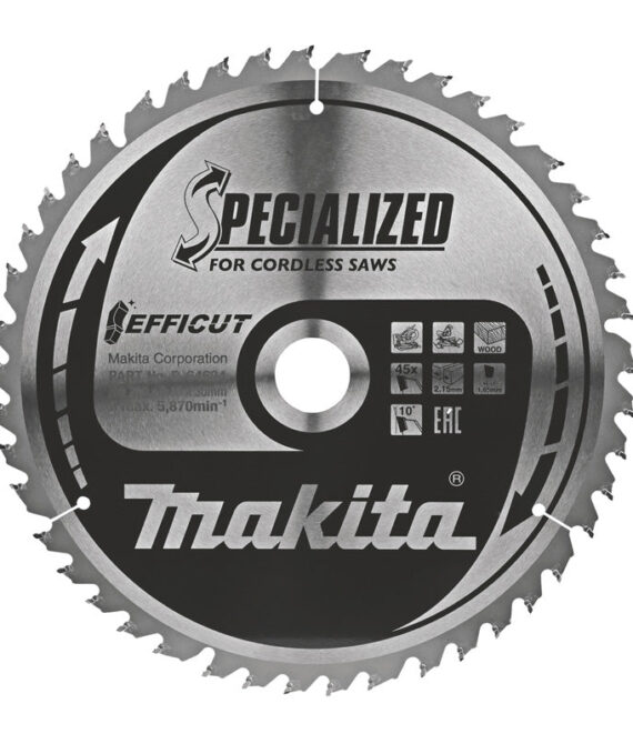Lames carbure &lsquo;EFFICUT&rsquo; pour bois, pour scies radiales à batterie MAKITA