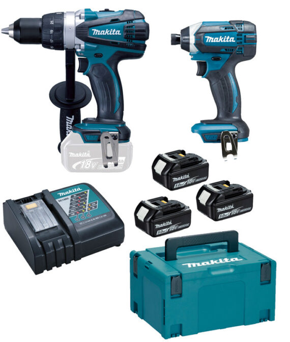 Pack 2 outils MAKITA DLX2144TJ1 (DDF458+DTD152+BL1850×3+DC18RC+MAK3 )