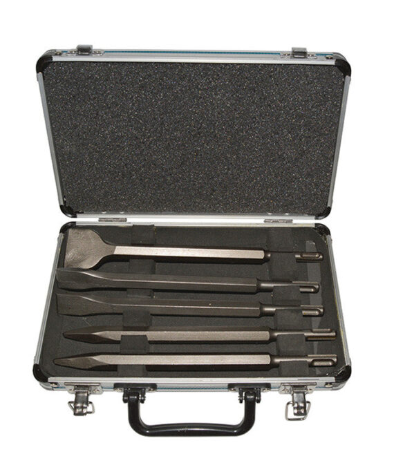 Coffret de 5 pièces MAKITA D-42379 à emmanchement SDS-Plus (2 pointes, 2 burins, 1 burin large)