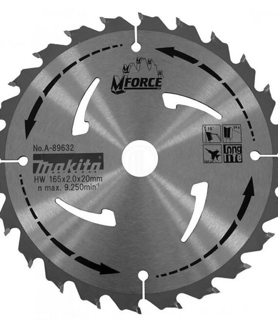 Lame carbure bois MAKITA A-89632 MForce 24 dents Ø165 mm