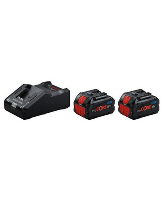 Lot de 2 Batteries BOSCH 8Ah ProCore avec chargeur ultra rapide GAL 18V-160 1600A02T5P Professional
