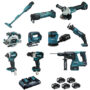 Pack 10 outils MAKITA LOT0309 18V 5 x 5.0 Ah (DCL180 - DHP486 - DTD154 - DGA506 - DHS680 - DHR243 - DTM51 - DJR183 - DJV182 -DBO180)