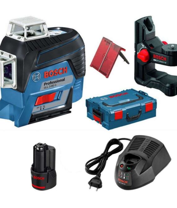 Pack Laser BOSCH 0601063R02 – GLL 3-80 C Professional (BM1, Cible et L-Boxx)