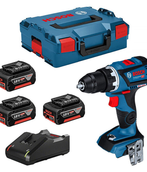 Perceuse visseuse BOSCH GSR 18V-60 C Professional 3 x 5,0 Ah + L-Boxx