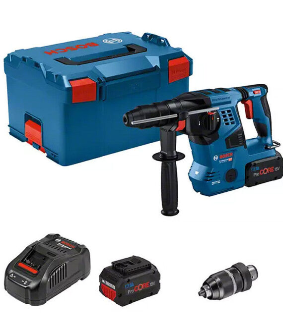 Perforateur SDS-PLUS BOSCH GBH 18V-28 CF Professional 0611921002 avec 2 Batteries ProCore 8Ah + Chargeur GAL1880 CV en L-BOXX